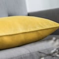 Miniatyrbillede 2 af 4: Sæt med 2 fløjls pudebetræk Flange pudebetræk Dekorative pyntepuder med skjult lynlås Sofa Soveværelse 22 X 22 tommer 55 X 55 cm Citrongul