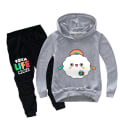 Miniatyrbild 3 av 5: Toca Life World Hoodie Byxor 2st Set Barn Tecknad Toca Boca Life World Print Sportdräkt Baby Pojkar Kläder Toddler Outfits Pink 100(3-4T)