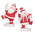 Miniatyrbild 4 av 5: Jultomte Staty Snögubbe Figur Röd Sagolik Atmosfär Färgbeständig Handmålad Julfigur för Visning