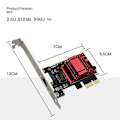 Miniatyrbillede 5 af 5: 2.5G PCI-E til RJ45 Netværkskort Wifi Receiver Gigabit Diskless Netværkskort Ethernet 2500Mbps 2.5Gbp