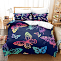 Miniatyrbild 1 av 3: But08 Butterfly Cover Printed Sängkläder Set Påslakan Quilt Cover Örngott Barn Present AU single 140x210cm