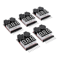 Miniatyrbillede 1 af 5: 5 STK 2 I 1 1-8S Lipo Batterispændingstester, RC Lavspændingssummeralarm, Batteriovervågnings- og tester kompatibel med Lipo/Li-Ion