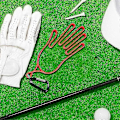 Miniatyrbillede 2 af 5: Gul Handske Støttestativ til Mænd og Kvinder Golfspillere for at Fremme Tørring af Handsker