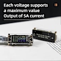 Miniatyrbild 5 av 5: PD100W 5A Multifunktionell Decoy 5/9/12/15/20V 0.96 Tum Färgskärm Spänning Ström Effekt Positiv Negativ