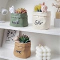 Miniatyrbillede 3 af 5: Have Retro Imitation Papirpose Formet Resin Sukkulent Blomsterpotte Skrivebordsdekoration Opbevaring Blomsterpotte B