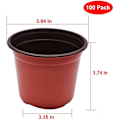 Miniatyrbilde 3 av 5: 100 stk. 10 cm Plast Planteskolepotter, Potter Frøplanter Blomster Plantekontainer Frøstartpotter for Frøplanter, Stiklinger