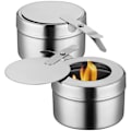 Miniatyrbillede 1 af 2: 2 stk. Tankvarmer Buffetvarmere Chafers Varmere Brændstofbokse Holder Brændstofholder Rustfrit stål