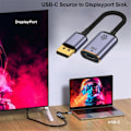 Pikkukuva 3 / 5: USB-C - Displayport -sovitinmuunnin USB-C Type C Naaraslähde Displayport 1.4 -näyttöön HDTV-kaapeli