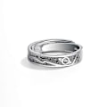 Miniatyrbillede 4 af 5: 2 stk Trendy Saturn Planet og Stjerne Ring Univers 925 Sterling Sølv Elsker