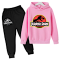 Miniatyrbild 5 av 5: Jurassic Park Dinosaurier Barnkläder Huvtröjor + Set Pojkar Flickor Semesterpresent Sweatshirt Vår Höst Kappa Sportdräkt Auburn 160cm