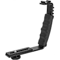 Miniatyrbillede 1 af 5: Kamera Mount, L-beslag Blitzbeslag Montering Video Grip L-beslag til Gimbal Stabilisator DSLR Kamera Videokamera Videolys Mikrofon, 1/4\" Universal T