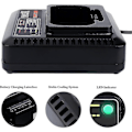 Miniatyrbillede 5 af 5: Lcs36 Lcs40 Batterilader Kompatibel Sort Og Decke 36v 40v Max Lithium-Batteri Lbxr36 Lbx36 Lbxr203