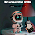Miniatyrbild 5 av 5: Smart Astronaut Bluetooth-högtalare Portabel Stereo Bordsklocka Vit