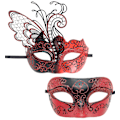 Miniatyrbild 1 av 3: 1 par parmasker Butterfly Prom Cosplay Party Lyxmasker red