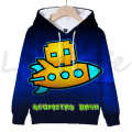 Miniatyrbild 1 av 5: Angry Geometry Dash Hoodies för crianças, Cartoon Game Sweatshirts för crianças, 3D Print Hoody, Pulôveres för meninas och meni Dark Grey 100