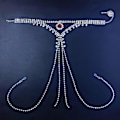 Pikkukuva 5 / 5: Boho Strassi Alusvaatteet Hopeaketju Kristallinen Stringit Pikkuhousut Bikini G-String Vartalokorut Asusteet Naisille ja Tytöille
