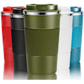 Miniatyrbillede 1 af 3: Rejsekrus Genanvendelige Kaffekopper 510ml/18oz Termisk Isoleret Vakuumisolering Rustfri Stålflaske til Varme Kolde Drikke Sorte