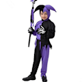 Miniatyrbild 2 av 4: Skull Kostymer Lila Svart Halloween Kostymer För Pojkar Devil Cosplay Kläder Clownkläder För Barn Karnevalsdräkter XS