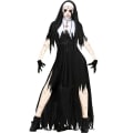 Miniatyrbild 4 av 4: Halloween Zombie Nunna Kostym Vuxen Maskerad Vampyr Evil Party Uniform Cosplay Skräck Nunna S