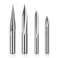 CNC Fræserbitsæt 1/4 , Gravering Træudskæring Fræserbit 6mm & 4mm, V-spor, Profilbit, Wolfram Stål - 4 stk.