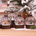 Miniatyrbild 3 av 5: Upplyst julsnöklot Lykta Batteridriven LED-nattlampa med krok Julgransprydnader Presentidéer Coffee