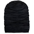 Miniatyrbillede 2 af 3: Slouch Lang Hue Dame Herre Fleece Strikket Hue Sort