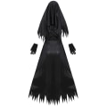 Miniatyrbild 3 av 4: Halloween Zombie Nunna Kostym Vuxen Maskerad Vampyr Evil Party Uniform Cosplay Skräck Nunna 2XL