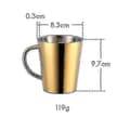 Miniatyrbillede 2 af 5: 300ml Rustfrit Stål Kaffe Kop med Bærehåndtag - Guld