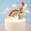 Miniatyrbilde 1 av 5: 12-delt kakepyntsett med regnbue og sky - Kakepynt for barn, bursdag, babyshowerfest