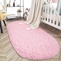 Miniatyrbild 1 av 5: Tflycq Oval Fluffy Matta Mattor, Modern Plysch Shaggy Area Matta För Barn Sovrum Extra bekväm Söt Nursery Matta Sängmatta För Pojkar Flickor Heminredning