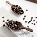 Miniatyrbillede 4 af 5: Ske til kaffebønner i massivt træ, skovl i sort valnød, hel træ, graveske til kaffebønner, teskovl Wo