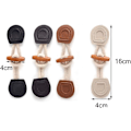 Miniatyrbillede 3 af 5: Hornknapper 16 Par Træ PU Læder Hornknapper Toggle Knap Horn Toggle Syning, til Frakke, Jakke, DIY Dekoration, 16cm