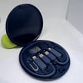 Multi USB Laddningsadapter Kabelkit, USB C Konverteringsset USB A & Typ C Till Hane Micro/Typ C/Lightning, Dataöverföring, Kortförvaring, SIM-kort Nål, Navy Blue