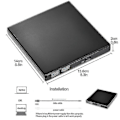 Miniatyrbilde 5 av 5: Ekstern CD/DVD-stasjon, USB 2.0 Slim Bærbar Ekstern CD-RW-stasjon DVD-RW Brenner Brennerstasjon For Bærbar PC Stasjonær Datamaskin