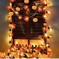 Miniatyrbild 4 av 5: Konstgjorda höstlönnlöv Pumpagirland LED Fairy String Light Jul Thanksgiving Dekoration DIY Halloween Party Hem style F