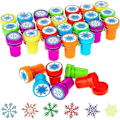 Miniatyrbilde 1 av 4: 36 stk. Vinter Snøfnugg Stempler Plast Fargede Stempler Assorterte Snøfnuggstempler For Kortlaging Julefestgaver, 6 Stiler