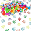 Miniatyrbilde 4 av 4: 36 stk. Vinter Snøfnugg Stempler Plast Fargede Stempler Assorterte Snøfnuggstempler For Kortlaging Julefestgaver, 6 Stiler