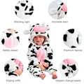 Miniatyrbild 2 av 5: Unisex baby Vinter Höst Flanell Huva Romper Cosplay Jumpsuit Hög kvalitet Cow 2 5 Months