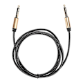 Miniatyrbillede 2 af 2: 6,5 mm/0,3 tommer Audio Kabel Flettet Han til Han Høj Kvalitet Holdbar Aluminium Legering Tråd