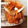 Miniatyrbild 2 av 4: Handgjord Highland Cow Gnome, Farmhouse Nordic Dwarf Heminredning Red brown