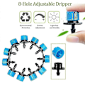 Miniatyrbillede 3 af 5: 200 stk. 1/4 tomme Justerbart Mikro Drypvandingssystem Vandingssprinklere Anti-tilstopning Emitter Drypper Blå Haveartikler