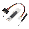 Miniatyrbild 2 av 3: NGFF M.2 Key M till PCI-E Express 4X Riser-kort Adapter med LED Spänningsindikator SATA Strömkabel
