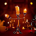 Miniatyrbilde 3 av 5: Klokkestakelys Beauty And The Beast Lysestake Lumiere LED Lysestake For Bryllupsbord, Julefest, Hjemmedekorasjon