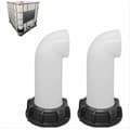 stk vanntankdyseventil. Vanntankventil. 60 mm IBC vanntankadapter. For død IBC-tank (hvit)
