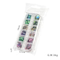 Pikkukuva 2 / 2: Kynsitaide kynsitaiteeseen, Manikyyri simpukankuoren fragmentti koriste hieno ohut epäsäännöllinen Crystal Mix Sizes Kynsikristallit Kirkas kynsien koristeluun