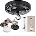 Miniatyrbillede 2 af 2: Vintage Loftrosettekrog Pladeholder Lysekrone Lampe Lysarmatur Tag 2 stk