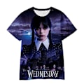 Miniatyrbild 1 av 3: 2023 sommar ny onsdag Addams 3DT T-shirt pojkar och flickor 100cm