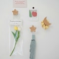 Miniatyrbillede 2 af 5: 4 Stykker Læder Vægkroge, Søde Træ Knager, Selvklæbende Dekoration Kroge Skab, til Værelsesindretning, Ophængning af Hatte, Ophængning af Tøj