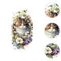 Miniatyrbild 3 av 3: Toalettdekal Kattformad Tecknad Väggdekal för Toalett Tvättrum