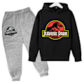 Miniatyrbild 1 av 5: Jurassic Park Dinosaurier Barnkläder Huvtröjor + Set Pojkar Flickor Semesterpresent Sweatshirt Vår Höst Kappa Sportdräkt Dark Grey 160cm
